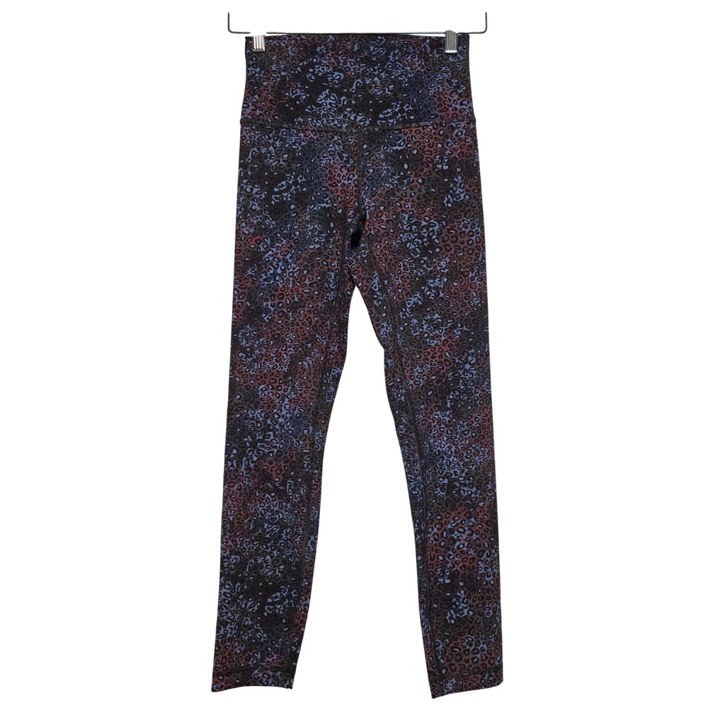 Lululemon Wunder Train HR Tight 25 Animal Leopard Print Blue Purple Size 6